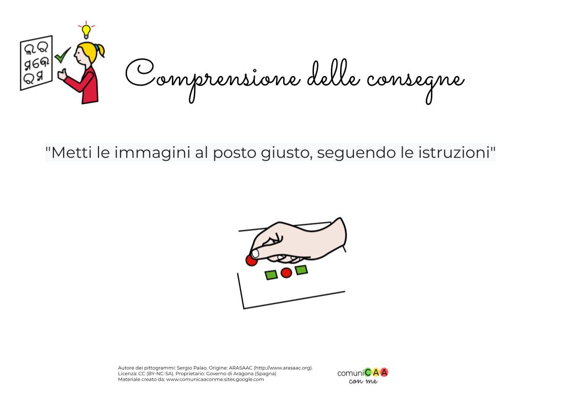 Comprensione delle consegne.